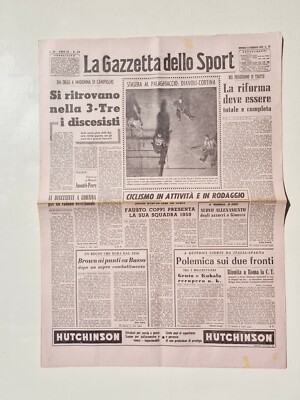 DIAVOLI-CORTINA FAUSTO COPPI GAZZETTA DELLO SPORT 13 FEBBRAIO 1959 JOE BROWN 