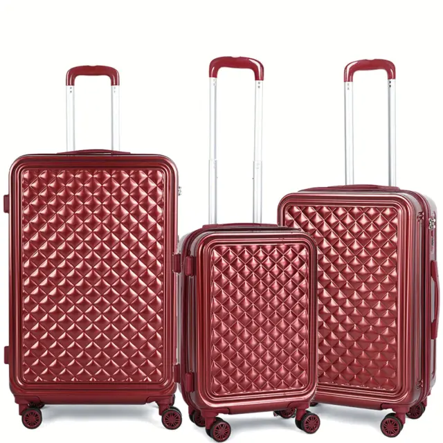 Travel Luggage 3 Piece Sets ABS Hardside Spinner Suitcase Lightweight 20/24/28''