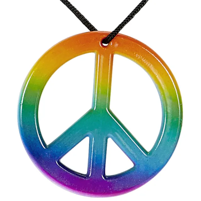 Cooler Hippie Schmuck Woodstock Peacekette mit Anhänger Halskette Peace-Zeichen