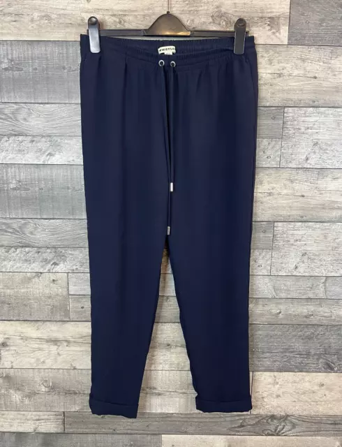 WHISTLES WOMENS SIDE Stripe Trousers UK 10 Navy Blue Joggers Pull On Casual Smar 32.00 PicClick UK