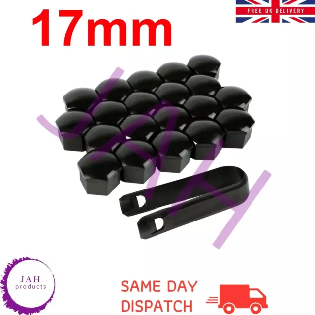 20PCS 17mm Roue Boulon Écrou Capuchons, Noir Pour VW BMW MERCEDES, Universal