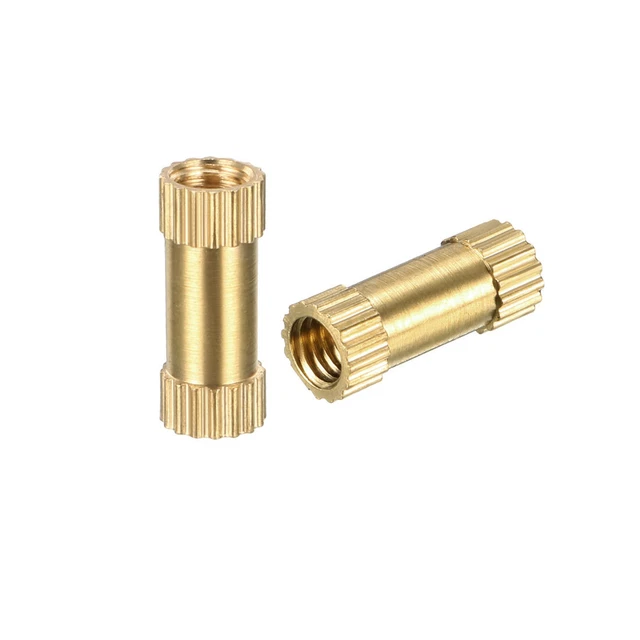 M3 x 10mm(L) x 4mm(OD) Dadi zigrinati in ottone con inserto filettato, 100 pz