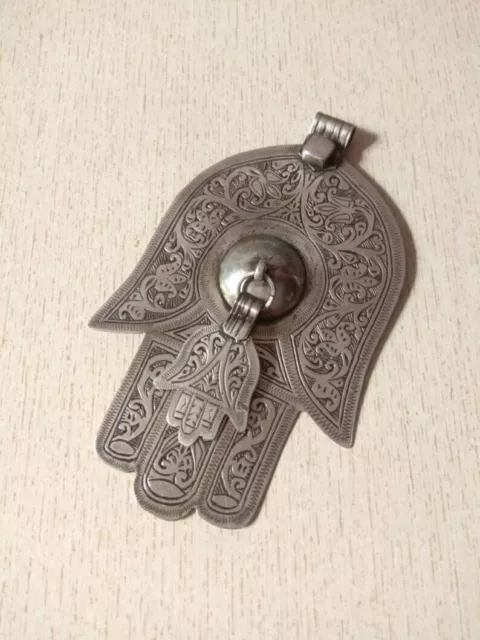 Moroccan Silver Berber Khamsa Pendant
