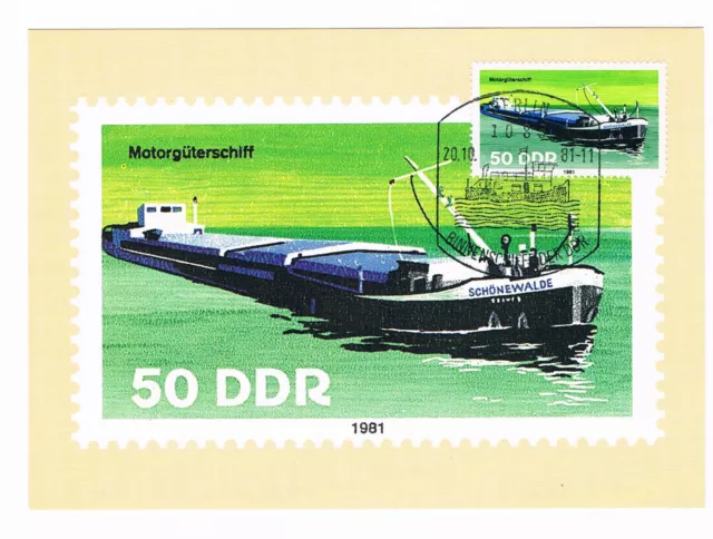 DDR Maximumkarte Mi 2655 Binnenschiffe Motorgüterschiff ESSt