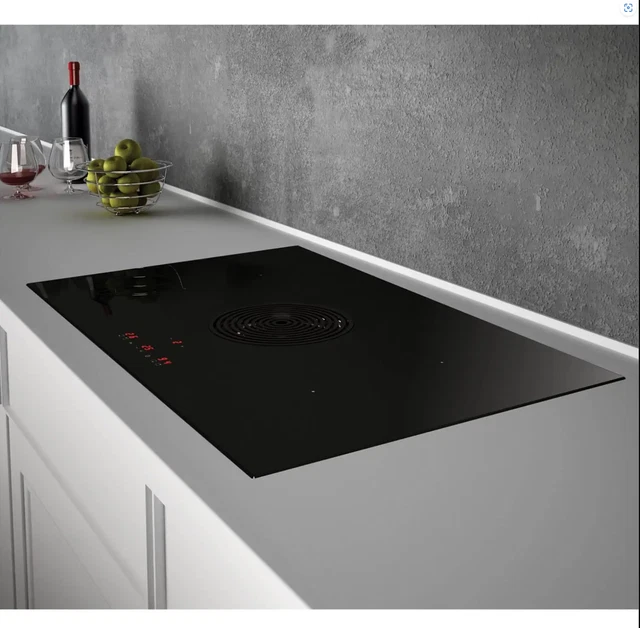 INOX EVO RAPTOR 870mm Vented Induction Hob Vented Extraction Black ...