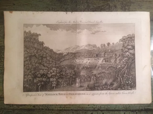 1779 Good size 18th century print of Matlock Bath in Derbyshire