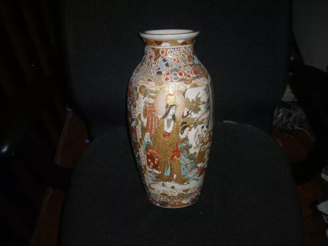 Clearance! Fantastic Quality Antique Meiji Japanese Kuan Yin Satsuma Vase 14"