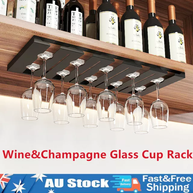 Wine Glass Rack Champagne Cup Holder Hanger Hanging Bar Storage Drying Hooks SUS