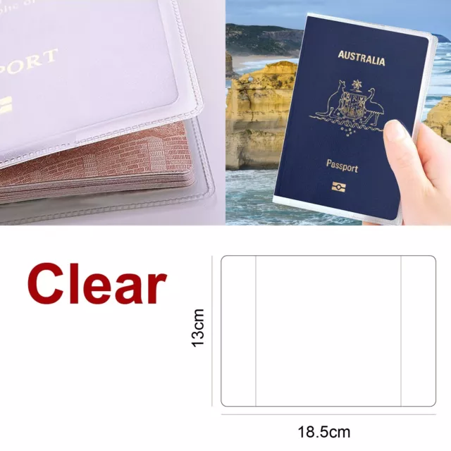 2X Passport Cover Transparent Protector Travel Clear Holder Organizer Wallet 3