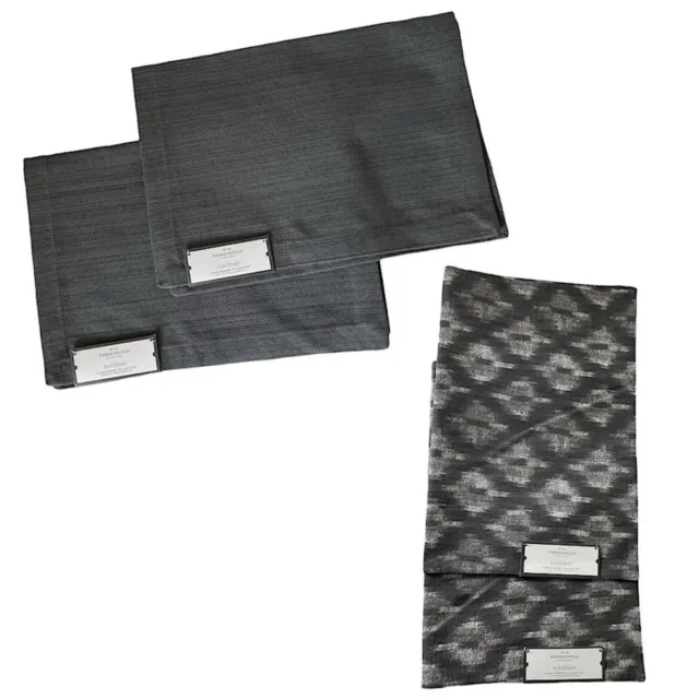 NWT Threshold Set of 4 Placemats for Kitchen Grey and White