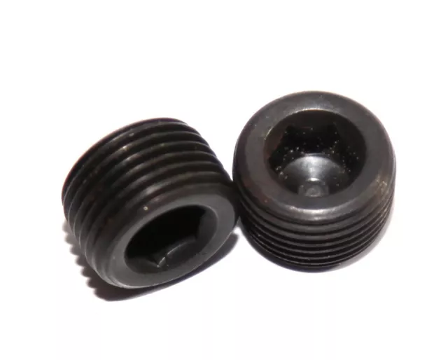 2 PIECES 3/8" NPT Steel Engine Block Intake Manifold Plug Black