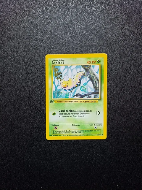 Carte Pokémon Commune Aspicot 69/102 Set de Base Édition 1 Wizards FR exc