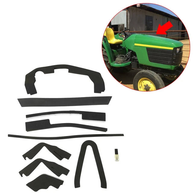 For John Deere 4500 4600 4700 Black Hood Foam Seal Kit w/ Tape Adhesion Promoter For John Deere 4500 4600 4700 Black Hood Foam Seal Kit w/ Tape Adhesion Promoter