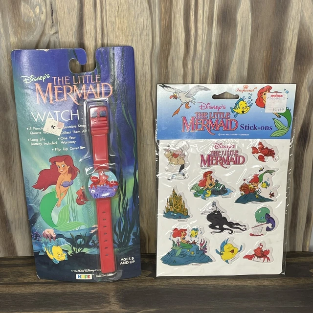VINTAGE The Little Mermaid Lot - Watch & Puffy Stickers NOS SEALED Imperial HOPE
