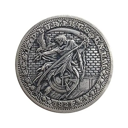 Skull Death Sickle Time Passing HOBO Nickel Antique Silver Plating Collection