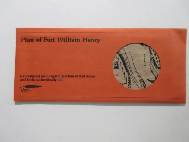 1977 Plan of Fort William Henry parchment paper w/ Envelope HDC