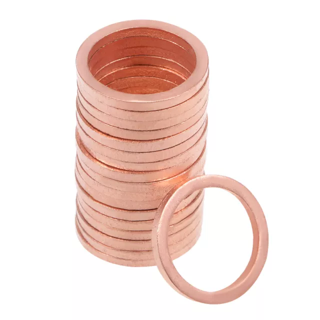 20Pcs 16mm x 20mm x 2mm Copper Flat Washer for Screw Bolt