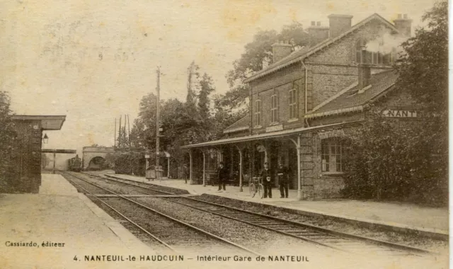 France Nanteuil-le-Haoduin - Interieur de La Gare Vieux Sépia Carte Postale