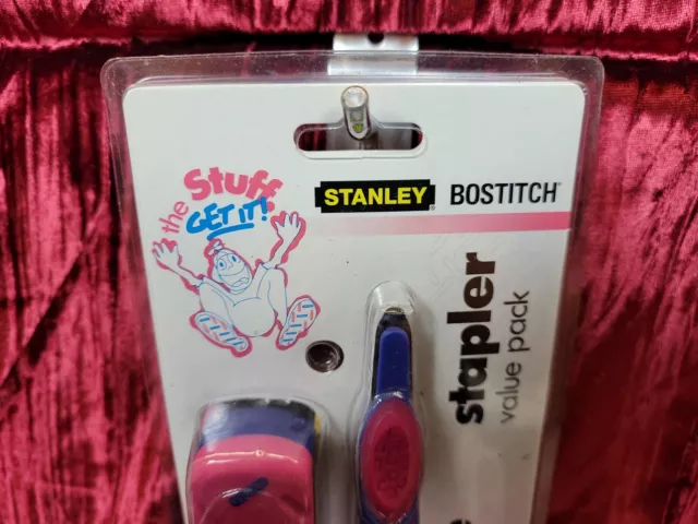 Stanley Bostitch Pink/Purple ST606-PP Stapler Pack (Vintage 1990's) New Unopened 2