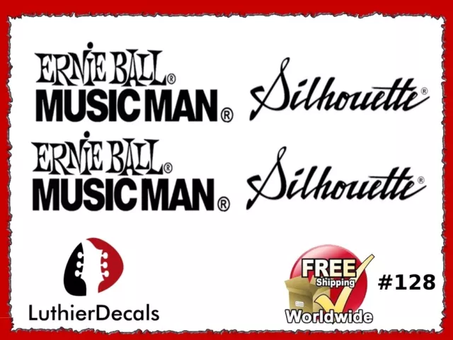 Musicman Ernie Ball Silhouette Guitar Headstock Decal Restoration Waterslide 128 Musicman Ernie Ball Silhouette Guitar Headstock Decal Restoration Waterslide 128