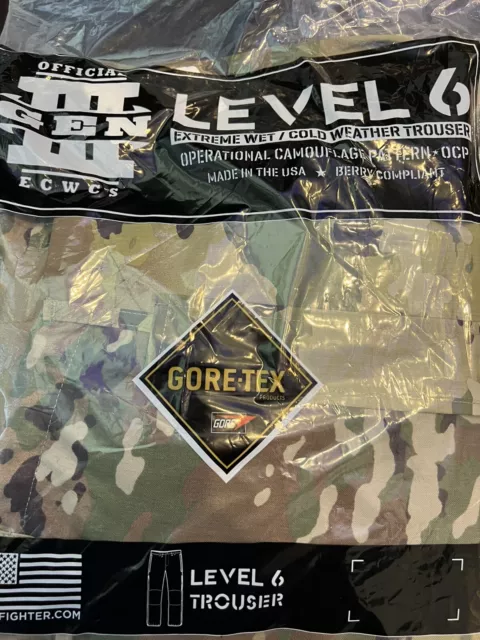 USGI Gen III ECWCS Level 6 OCP Multicam Gore-Tex Trousers, Small Short NEW