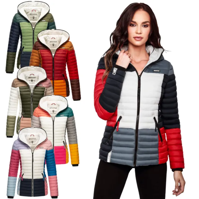 Navahoo Damen Jacke Steppjacke Übergangsjacke gesteppt Colour Blocking  NEU B841