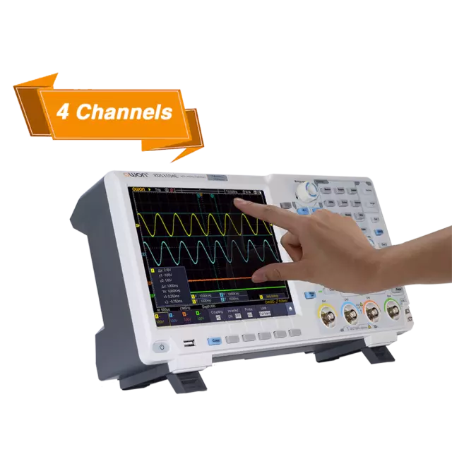 OWON XDS3204E Oscilloscope 200Mhz 4Ch Touch + Batterie + Décodage Kit + Dmm +