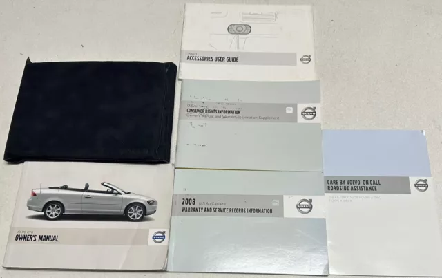 2008 Volvo C70 Owners Manual User Guidew T5 Convertible Sport I5 2.5L