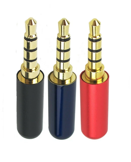 4 POLE 3.5MM 1/8" Male Repair Headphone Jack Plug Metal Audio Soldering