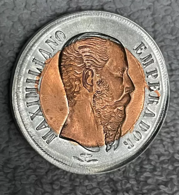 1 peso 1866 Go Maximiliano Emperador Mexico COPPER-ALUMINIO  MODERN