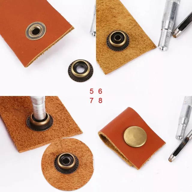 15mm Resistente Latón Botones a Presión Cierres DIY para Cuero Chaquetas Bolso 3