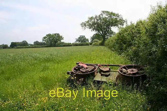 Photo 6x4 Weighted grass roller in a meadow Birts Street The concrete rol c2008