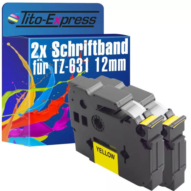 2x Schriftband für Brother TZe-631 P-Touch 1000 1000 BTS 1000 F 1005 BTS 1005 F