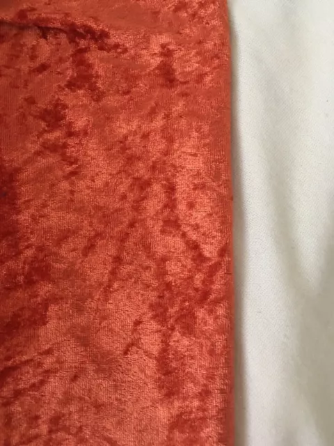 CRUSHED VELVET FABRIC Dress  Stretch Velour Material.  Orange. 2 metre x 150 cm.