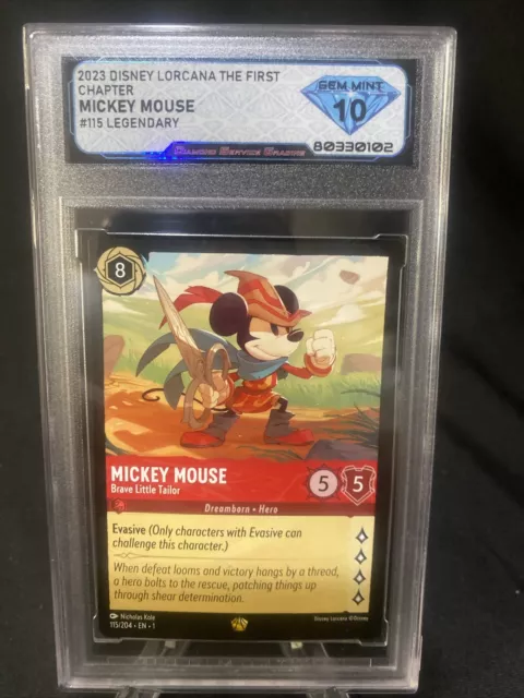 Disney Lorcana TCG Mickey Mouse Brave Little Tailor 115/204 Non-Foil DSG 10