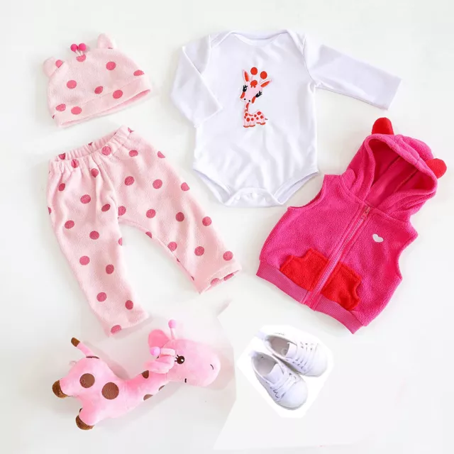 Reborn Dolls Clothes for 20-24 Inch Baby Doll Newborn Girl Dolls Jumpsuit Outfit