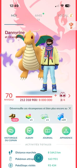 Compte Pokémon Go Niveau 43 Team Valor – 600+ Légendaires Et 300+ Shiny – Accès Immédiat