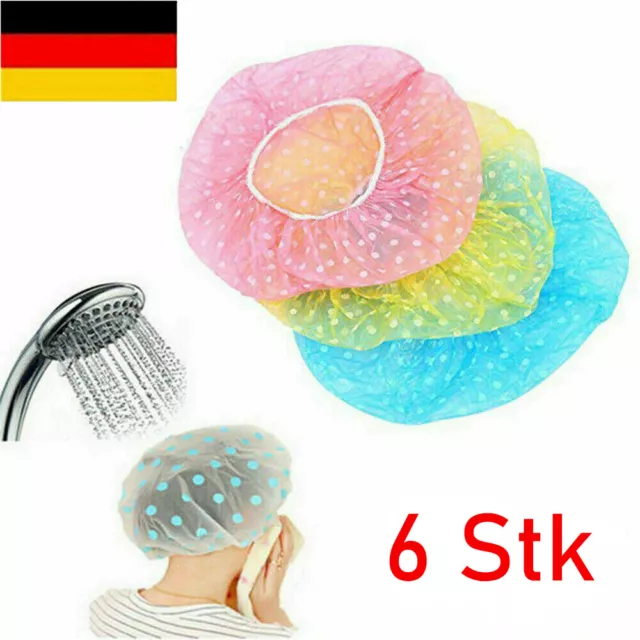 6 x Duschhaube Badehaube Haarschutz Badekappe Duschmütze Shower Caps Universal