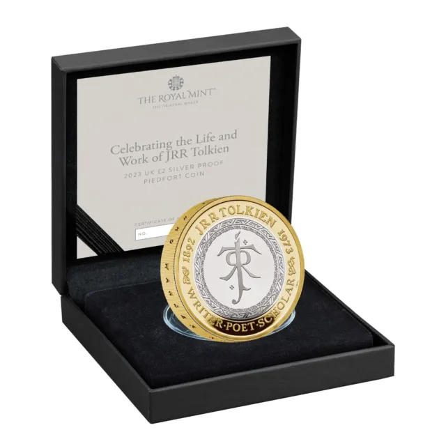 2023 JRR Tolkein £2 Silver Proof Piedfort Coin with Royal Mint Box COA UK