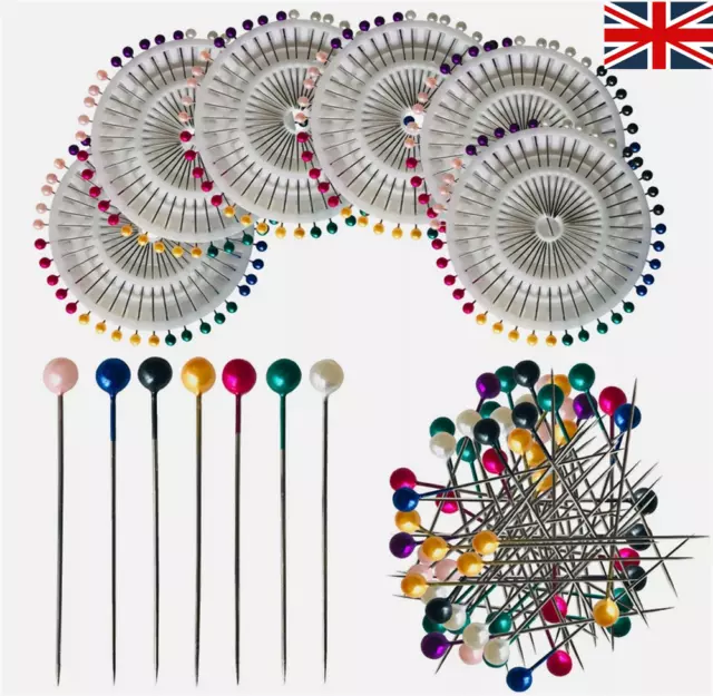 40-400Pcs Pearl Head Pins Upholstery Dressmakers Sewing Pins Crafts UK