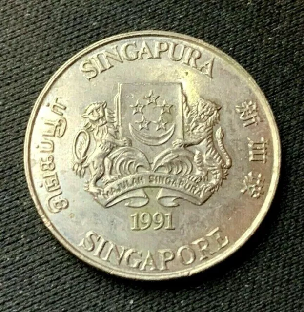 1991 Singapore 20 Cents Coin UNC     #K1110