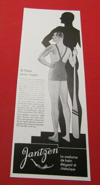 Advertising Pub Publicite Ancienne Advert 16.3 Jantzen Le Costume De Bain 1934