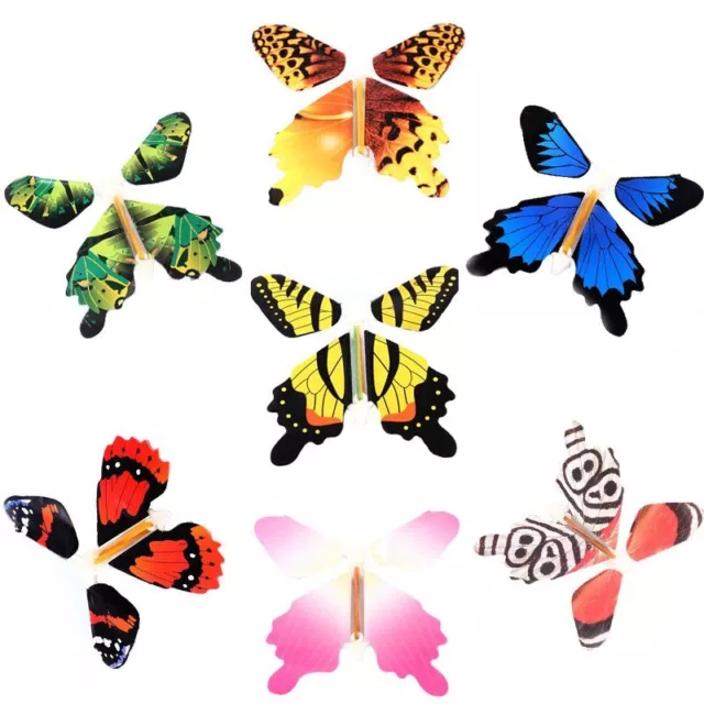 9 Colors Paper Magic Flying Butterfly Change From Empty Hands Freedom Card Trick 2