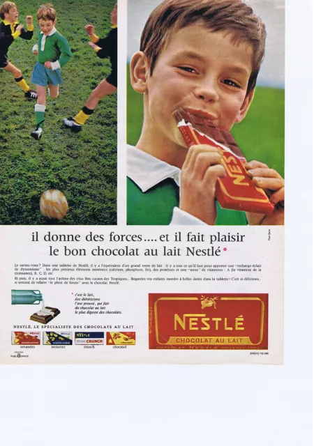 Publicité Advertising 078 1994 chocolat blanc au lait Nestlé Galak