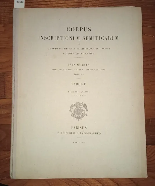 23542|Corpus inscriptionum semiticarum ab academia inscriptionum et