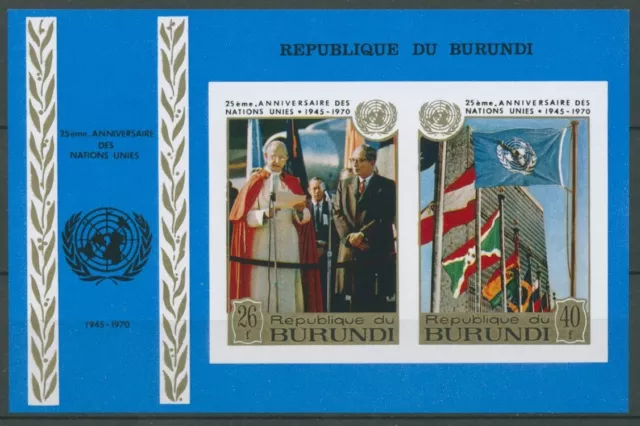 Burundi 1970 25 Jahre Vereinte Nationen UNO Block 43 B postfrisch (C28050)