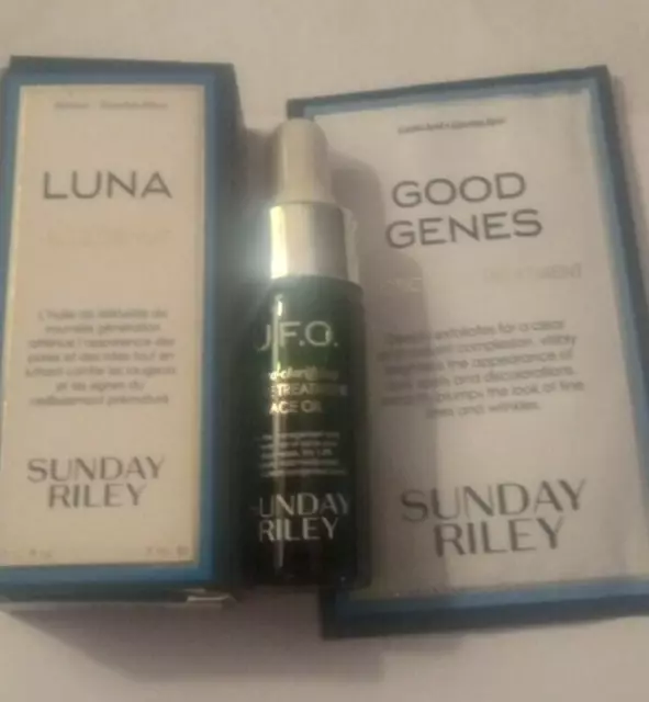 Sunday Riley U.F.O. Ultra-Clarifying Face Oil + Luna Oil .17oz + Good Genes Samp