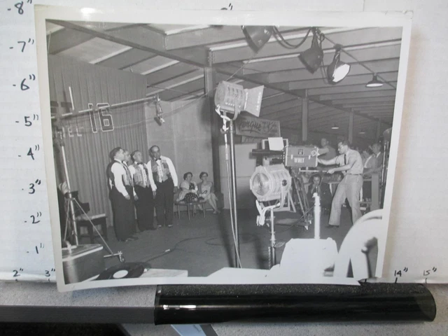 TV studio station set photo 1950s WNET Providence RI singing group audience