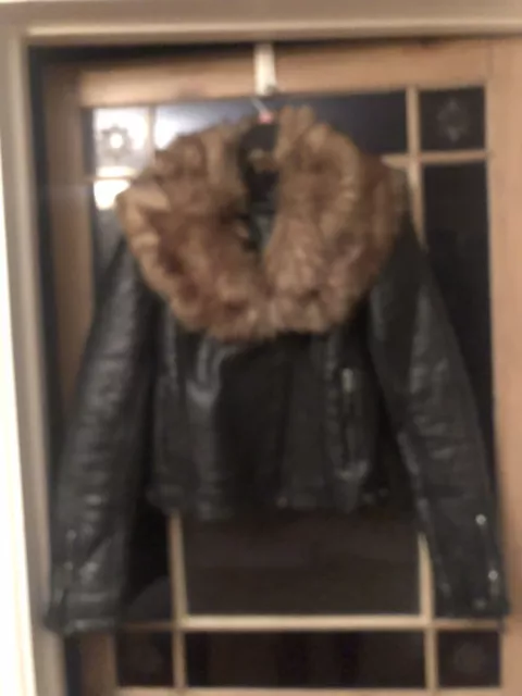 Topshop faux on sale fur leather jacket