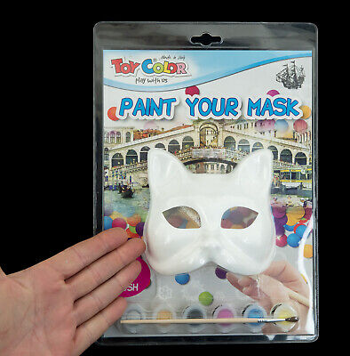 Mask Cat from Venice White With Paint Gatto for Child Kit With Paints 436 3